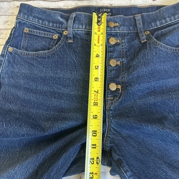 J Crew Jeans Women 30x29 Blue Denim Full Length Wide Leg Stretch Button Fly - Picture 9 of 11